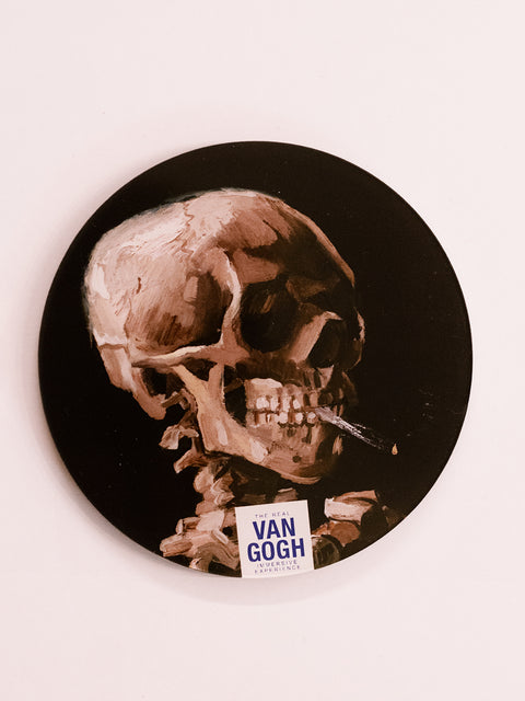 Skull of a Skeleton with Burning Cigarette Coaster